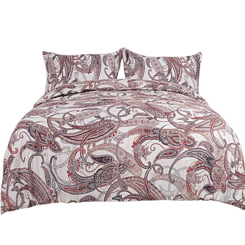 PiccoCasa Soft Lightweight Comforter Sets Luxury Paisley Floral Pattern Duvet with 2 Pillowcases, 1 of 6