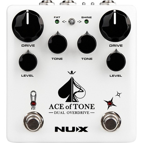NUX Ace of Tone Dual Overdrive Effects Pedal White - image 1 of 4