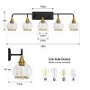 KAISITE 2 - Light Black and Gold Dimmable Bathroom Vanity Light with Globe Glass Shade - 3 of 4