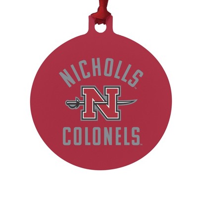 Nicholls State University Colonels Logo Aluminum Holiday Christmas Tree Ornament