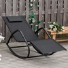 Outsunny Garden Rocking Sun Lounger Outdoor Zero-gravity Reclining Rocker Lounge Chair for Patio, Deck, Poolside Sunbathing - 3 of 4
