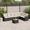 vidaXL Garden Sofa Set Black PE rattan 8 Piece Set Modular - 2 of 4