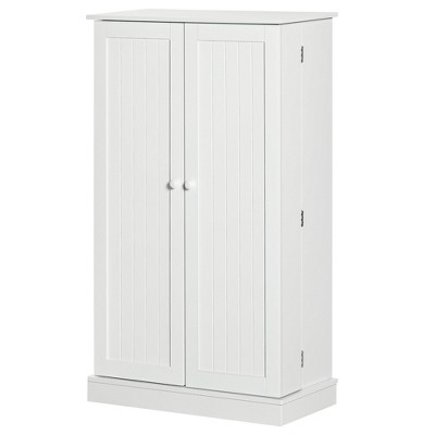 TIRAMISUBEST 41" Pantry Cabinet - Modern Freestanding Storage with Adjustable Shelves & Double Doors, Farmhouse White for Kitchen & Living Room