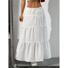 Clearlove Womens Maxi Skirts Ruffle Hem A Line Long Skirts Elastic Waist Elegant Tiered Layer Long Dress - 3 of 4
