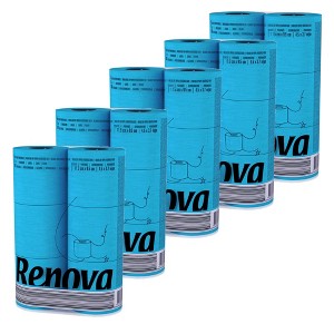 Evideco French Home Goods 3-Ply 140-Sheet Blue Toilet Paper Refreshing Nautical Bulk Sandalwood-Scented Rolls - 1 of 4