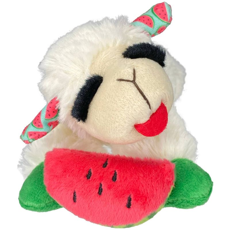 Multipet 8&#34; Lamb Chop with Watermelon Interactive Plush Dog Toy, 5 of 6