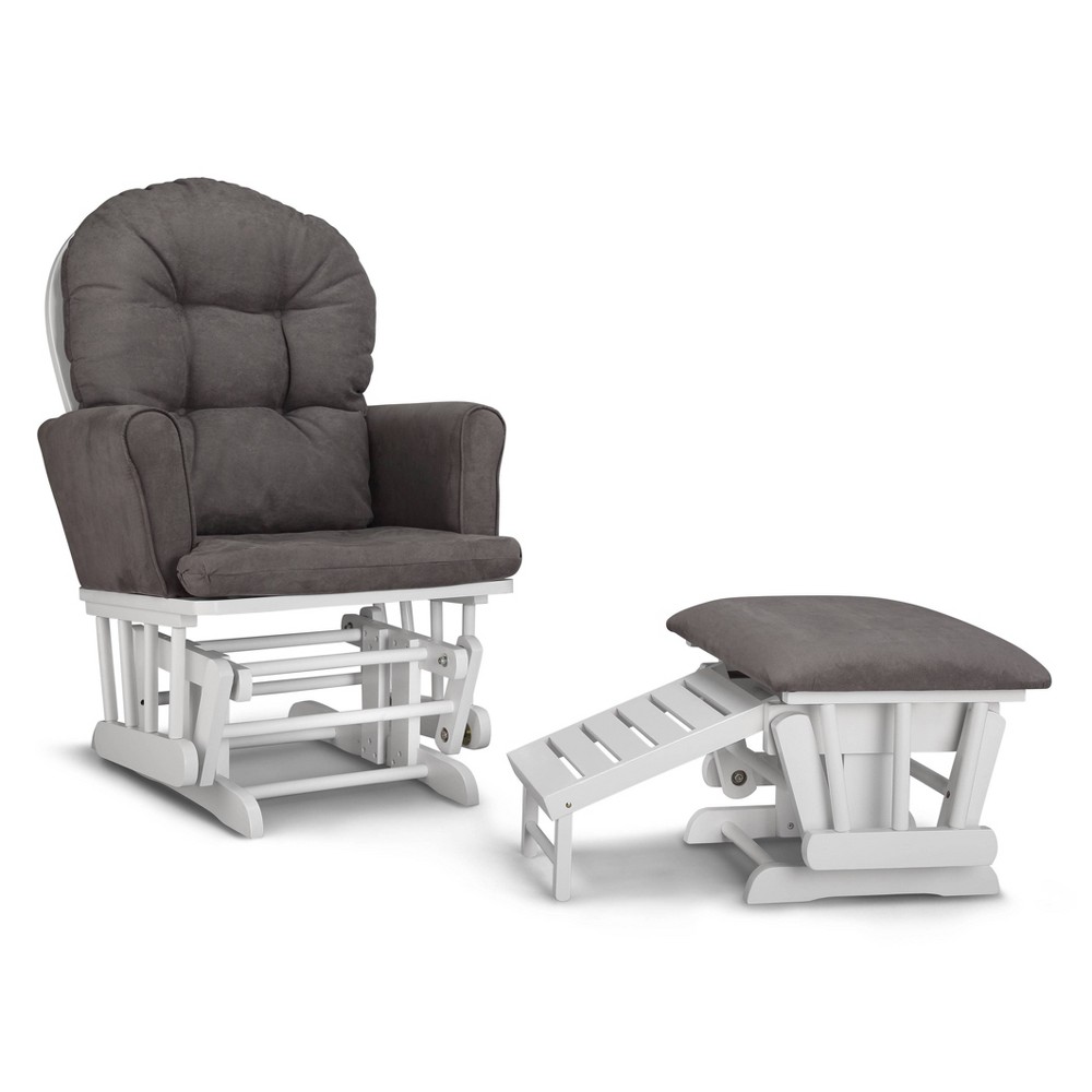 Graco Parker Glider Nursery Rocking Chair and Ottoman - White/Gray