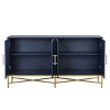 Modern 4-Door Sideboard Cabinet, Console Cupboard with Cross-Leg Metal Base for Living Room or Entryway – Cuddlewood - 3 of 4