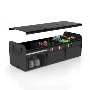 Portable Car Trunk Organizer Box with Side Pockets for Travel - 1 of 4