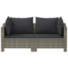 vidaXL Modern Patio Lounge Set, 2 Piece, Durable Poly Rattan Material, Comfort Seat with Cushions, Lightweight and Easy to Assemble - Gray - 4 of 4