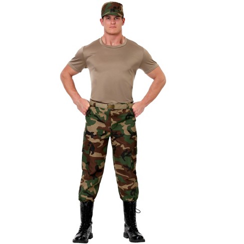 HalloweenCostumes.com Large Men Men's Camo Soldier Costume, Green