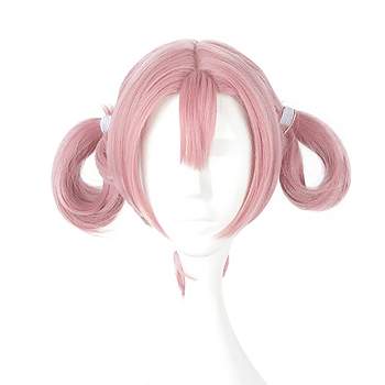 Unique Bargains Women's Wigs 14" Pink with Wig Cap