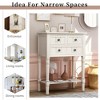 CAVINAS 23.7 inch Rectangle Console Table with 3 Storage Drawers,Mid-Century Entryway Table with Bottom Shelf for Living Room,Hallway,Ivory White - 4 of 4