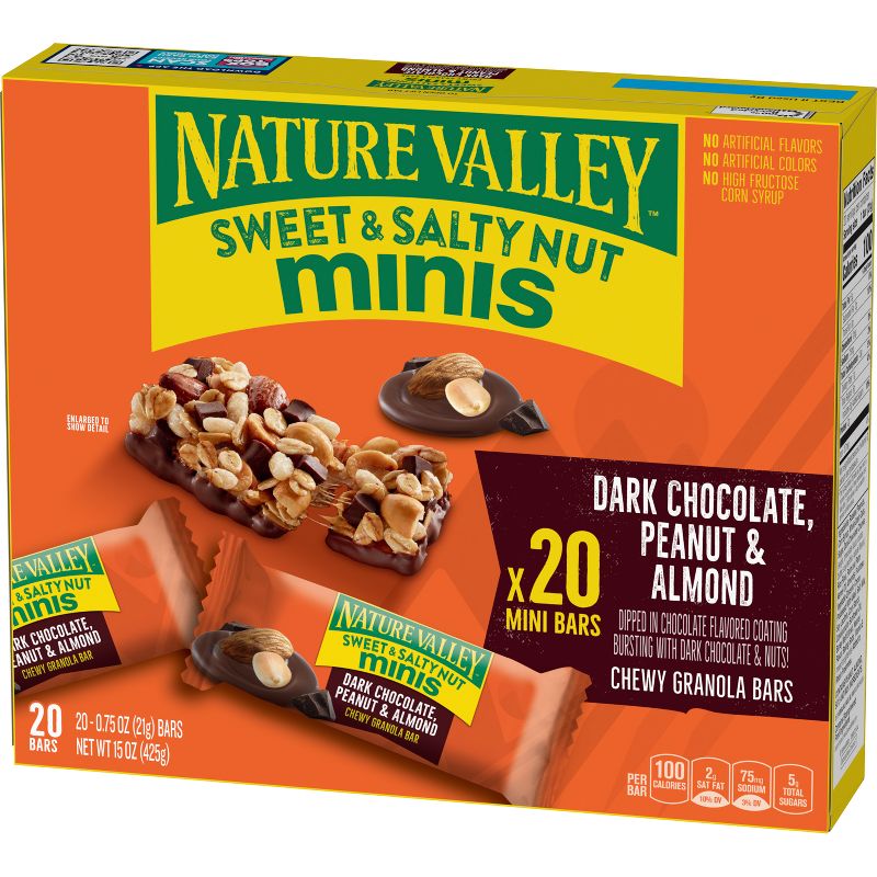 Nature Valley Sweet &#38; Salty Minis Dark Choc Peanut &#38; Almond - 15oz, 3 of 8
