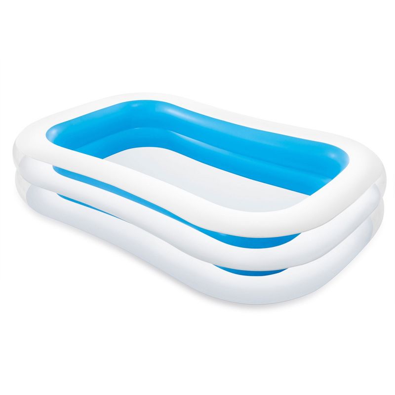 Intex Inflatable 8.5' x 5.75' Swim Center Family Pool for 2-3 Kids, Blue & White, 1 of 7