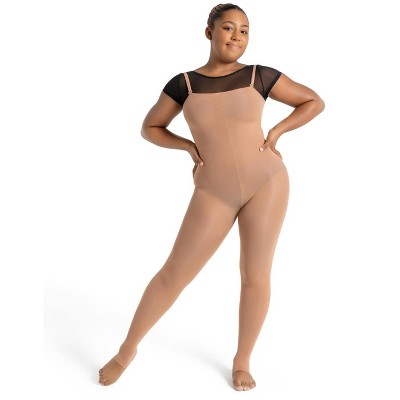 Capezio Suntan Women's Ultra Soft Stirrup Body Tight, 1X/2X