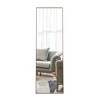 FURNIinspire Full Length Mirrors Floor Standing Wall Mirror, Bedroom Foyer Clothing Store Wall Mounted Mirror, Wooden Frame Square Brown 19"*63" - 2 of 4