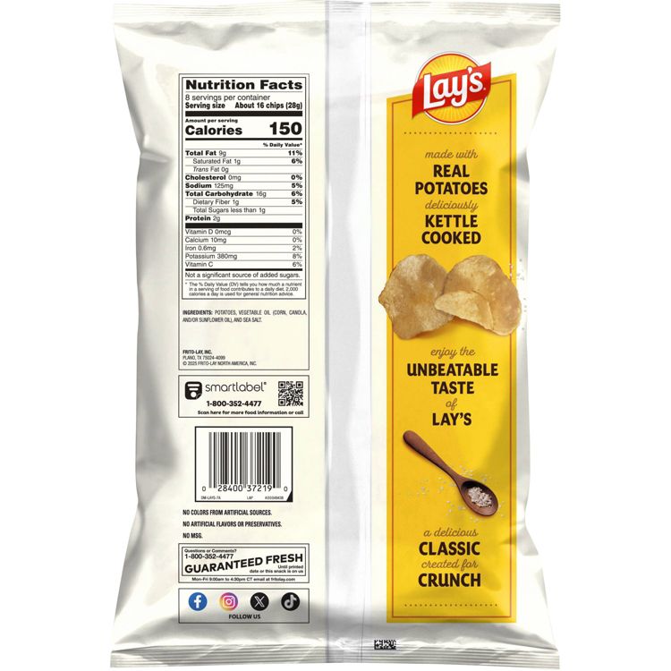 Lay's Kettle Cooked Original Potato Chips - 8oz, 2 of 5