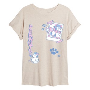 Women's - Peanuts - Snoopy's Siblings- Women's Oversized Graphic T-Shirt Oversized Graphic T-Shirt - 1 of 4