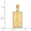 Black Bow Jewelry 14k Yellow Gold Illinois Fighting Illini NCAA Large Pendant - 2 of 3