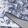 Garvee Vintage Area Rug, Low-Pile Machine Washable Rug, Non-Shedding Ultra-Thin Stain Resistant, Non Slip Rubber Backing(Blue) - 3 of 4