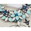 Alilang Gold Tone Multicolor Enamel Floral Statement Necklace with Pearl and Crystal Accents - 3 of 4