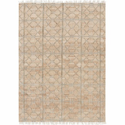 Hauteloom Rice Dusty Sage Fringed Jute Carpet