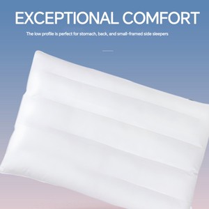 Aghana Digitals 2.5" Ultra Thin Cotton Pillow, 7D Fiber Support for Stomach/Back Sleepers, 16x20 - 1 of 4