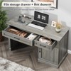 47" Executive Desk, Computer Desk with Drawers, Storage Cabinet & Charging Station - 3 of 4