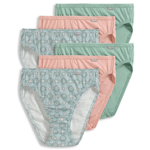 Jockey Women's Plus Size Elance French Cut - 6 Pack 10 Seashell Rose/novel  Tile/sage Mint : Target