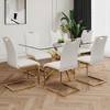 Grungis Faux Leather Armless Kitchen Chair Set of 6,Upholstered Dining Chairs with Gold Chrome Metal Legs for Dining Room,Kitchen - 4 of 4