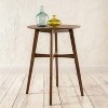 Mid-Century Modern Round Wooden Bar Table – 42" High Bar Table with Tapered Legs for Kitchen, Dining Room or Home Bar, Natural Walnut - 2 of 4