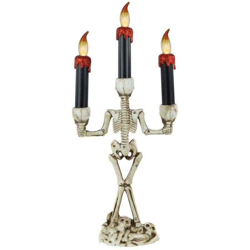 Northlight 14.5" Dripping Candles Skeleton Halloween Flameless Candelabra, 4 of 7