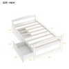 RISOKEYS Twin Size Simple Platform Bed,Bedroom Storage Wooden Frame with Wheels and Slat Support,No Box Spring Needed,for Adult Boy Girl Teen - 3 of 4