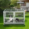 48" Stainless Steel Dog Crate with Wheels, Dual-Door Design & Removable Tray for Medium/Large Dog - 3 of 4