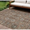 Brown Gray And Charcoal Oriental Washable Indoor Outdoor Area Rug - 2 of 4