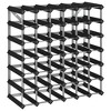 vidaXL Wine Rack for 42 Bottles Black Solid Pine Wood - 2 of 4