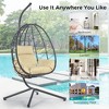 Patio Wicker Hanging Egg Chair Hanging Basket Chair - 3 of 4