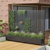 Wooakway 72"H Metal Planter Box with Trellis Raised Garden Bed with Arbor Privacy Screen with Wheels - 3 of 4
