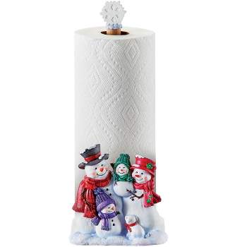 Collections Etc Snow Family Decorative Kitchen Paper Towel Holder 5.5 X 8 X 13.5