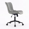 YOUNIKE Modern Home Office Chair Adjustable Swivel Desk Chair Leather Rolling Task Vanity Chair Seat Size 19.49"Wx16.93"Dx(17.91-22.64)"H - 3 of 4