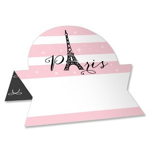 Big Dot of Happiness Paris, Ooh La La - Paris Themed Baby Shower or Birthday Party Tent Buffet Card - Table Setting Name Place Cards - Set of 24 - 1 of 4