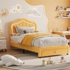 Twin Upholstered Bed Frame with Led Lights and Storage Drawer, Cute Velvet Led Bed Frame with Headboard for Kids, Girls, Boys - 3 of 4