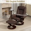 Bosmiller Massage Recliner with Ottoman Swivel Wood Base, Adjustable Recline, Faux Leather Lounge Chair with Footrest for Living Room and Bedroom - 4 of 4