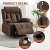 Recliner Chair, Manual Reclining Sofa with Massage and Heat, Comfy Overstuffed Rocking Chair with Side Front Pockets and Cup Holder for Living Room - 4 of 4