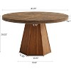 Tribesigns 47-Inch Round Dining Table for 4, Farmhouse Wood Kitchen Table for Dining Room, Sturdy Dinner Tables with Hexagonal Pedestal - 3 of 4