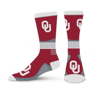 NCAA Oklahoma Sooners Large Crew Socks: Team Logo Knit Apparel - 1 of 3