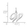 Black Bow Jewelry 14k White Gold Ella Collection Small Fancy Script Initial Pendant A-W - 4 of 4