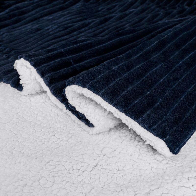 PAVILIA Soft Thick Fleece Flannel Ribbed Striped Throw Blanket, Luxury Fuzzy Plush Warm Cozy for Sofa Couch Bed, 3 of 9
