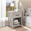 Tangkula Nightstand Sofa Side Table Rustic End Table w/ Drawer & Shelf for Living Room - 4 of 4